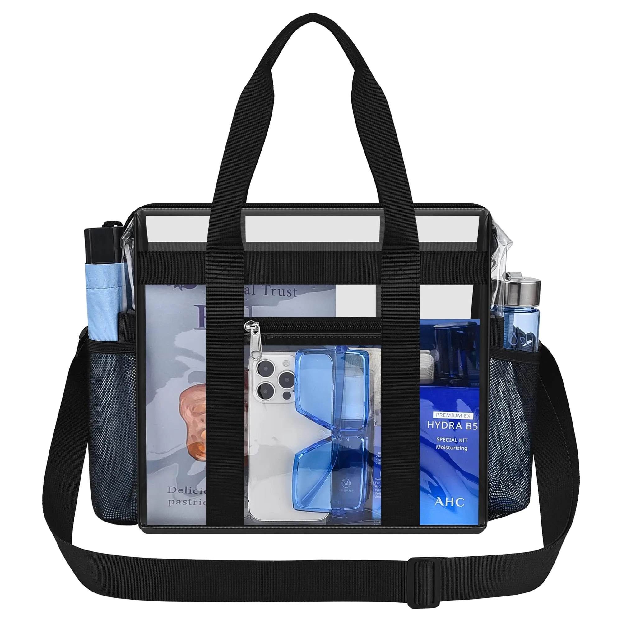 バッグ CTHY #12 WATERPROOF TECH BODY BAG Clear Bag for Stadium Events 12x6x12 Clear Tote Bag with Zipper