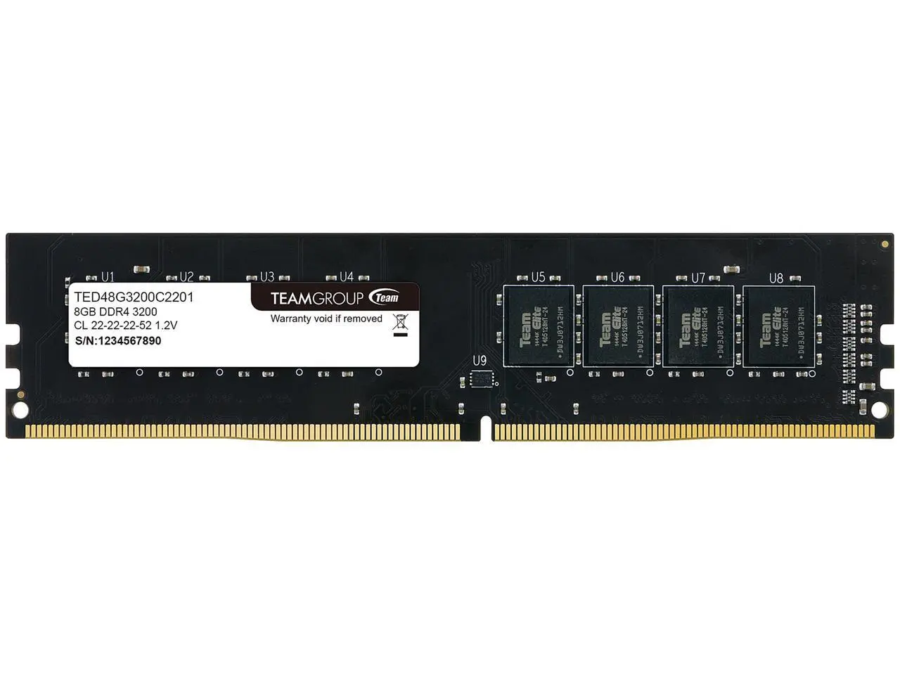 Team Elite 8GB 288-Pin PC RAM DDR4 3200 (PC4 25600) Desktop Memory Model TED48G3200C2201 Team Elite 8GB 288-Pin PC RAM DDR4 3200 (PC4 25600) Desktop Memory Model TED48G3200C2201
