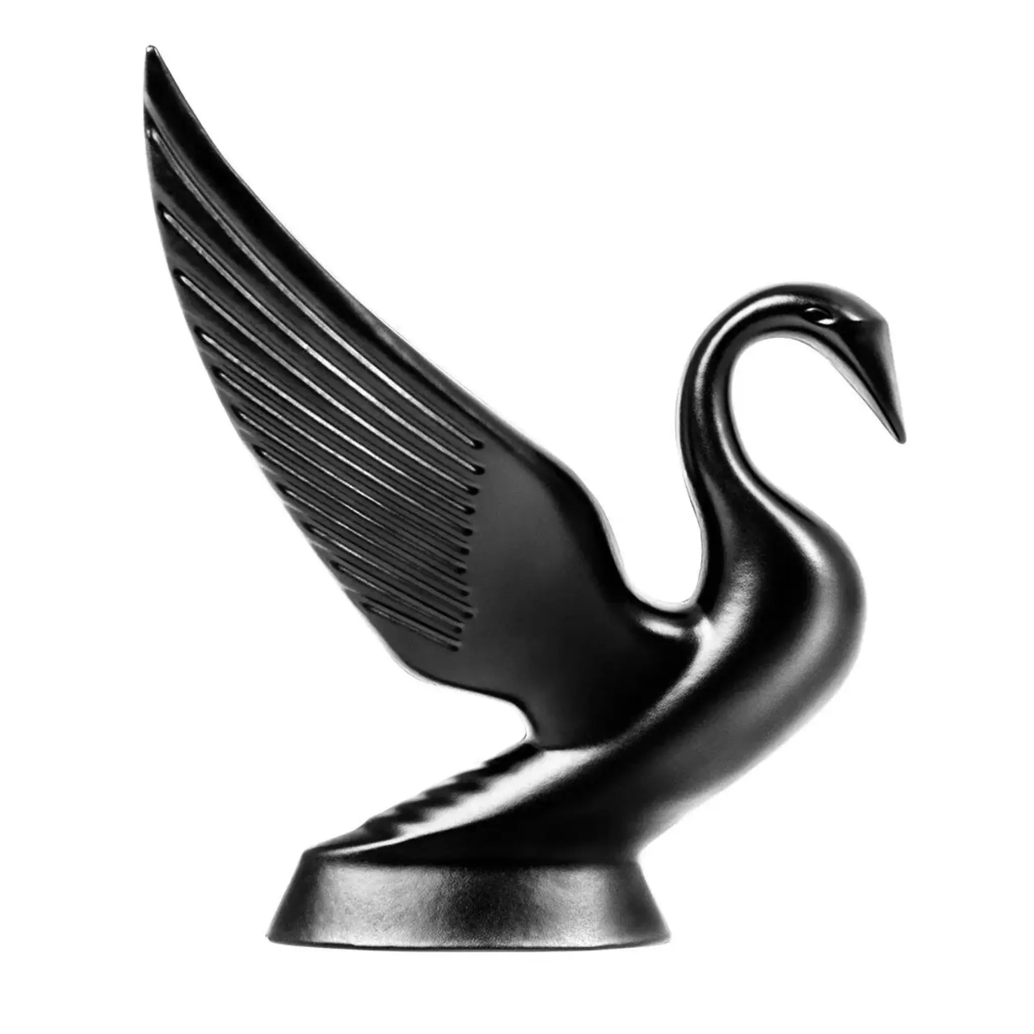 Grand General Classic Swan Metal Hood Ornament - Matte Black, Smooth Decor - Perfect Upgrade for Show Trucks, Fits Most Truck and Custom Hoods - 48009