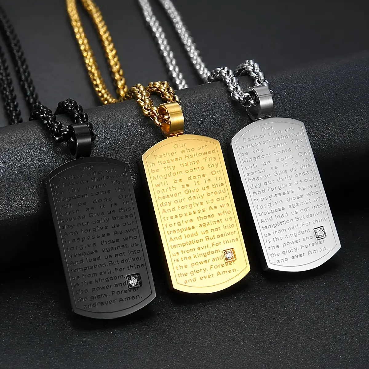 Men's Stainless Steel Square Pendant Necklace - Minimalist, High-Quality Elegant Design, Fashionable Accessory for Daily Leisure, Father's Day (Includes Pendant), Minimalist Necklace, Necklaces