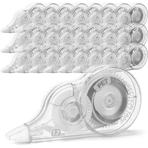 30 count Correction Tape, 39.4 Ft White Wrong Out -Resistant Bulk,  Corrections Easy To Use Applicator for School, Office, Note Taking, Journal (Tape Width 0.2 in, Clear)