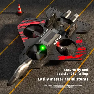 Kids RC Fighter Drone 2.4G – LED Light Mini Quadcopter, One Key Takeoff, 360° Flip, Anti-Collision Foam, Easy Fly Toy Gift for Boys Girls Beginners