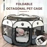 Dog Cat Playpen, Puppy Pet Playpen Indoor for Small Dogs Tent Crates Cage Outdoor, Portable Pop Up Dog Kennel Playpen with Carrying Case for Dogs/Cats/Rabbits, Removable Zipper Top, Grey Kittens