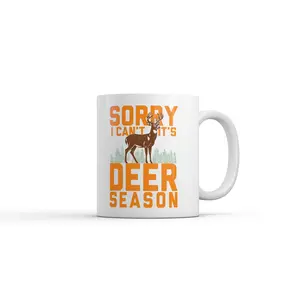 Sorry I Cant Its Deer Season Mug Funny Sarcastic Hunting Graphic Novelty Coffee Cup - 11oz Funny Coffee Mugs Ceramic Printed Drinkware Cup