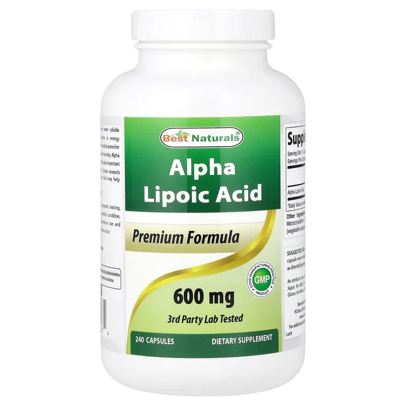 Best Naturals Alpha Lipoic Acid, 600 mg, 240 Capsules