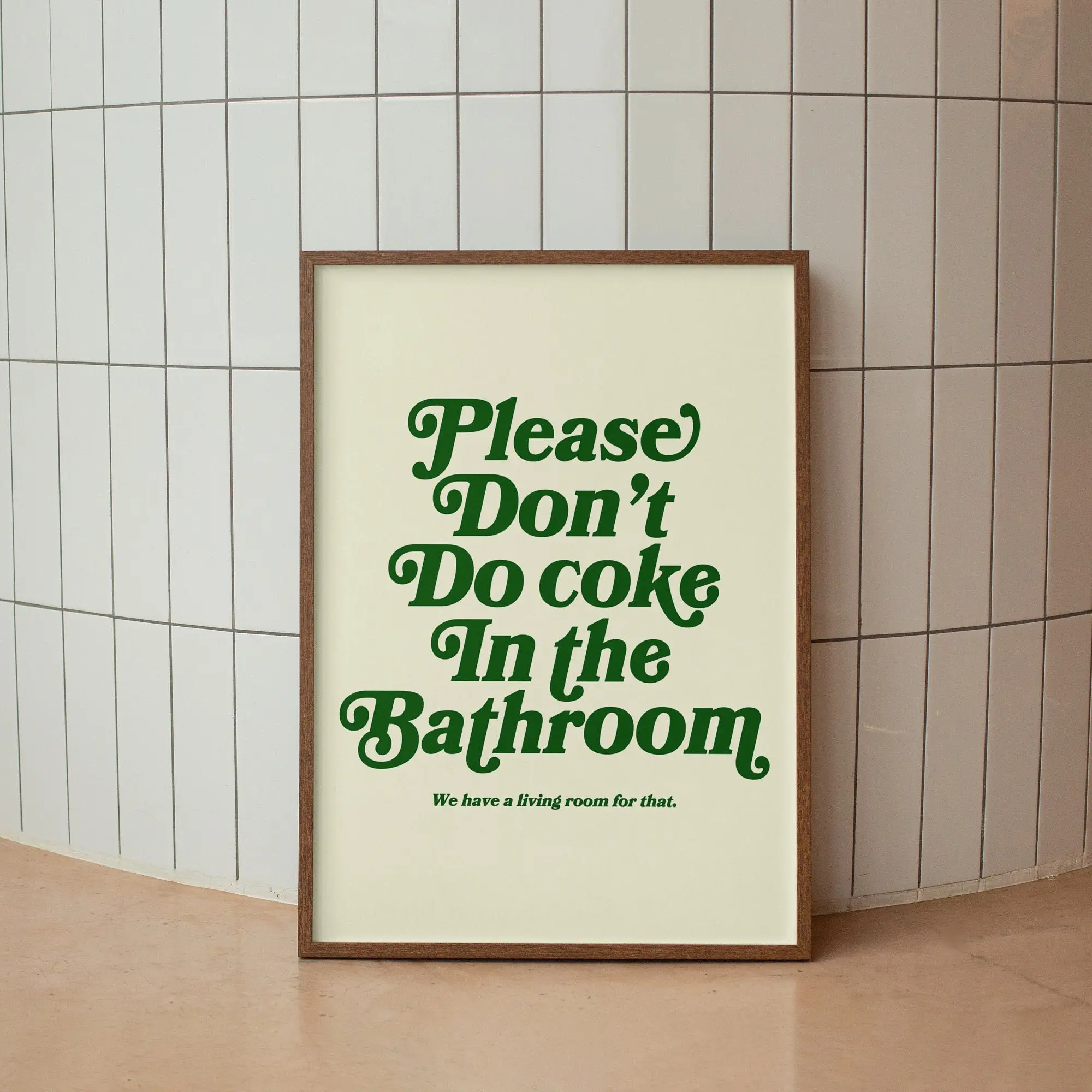Please Don't Do Coke In The Bathroom Print • Retro Bathroom Wall Decor • Funny Bathroom Art, Poster UnFramed Artistic Glossy