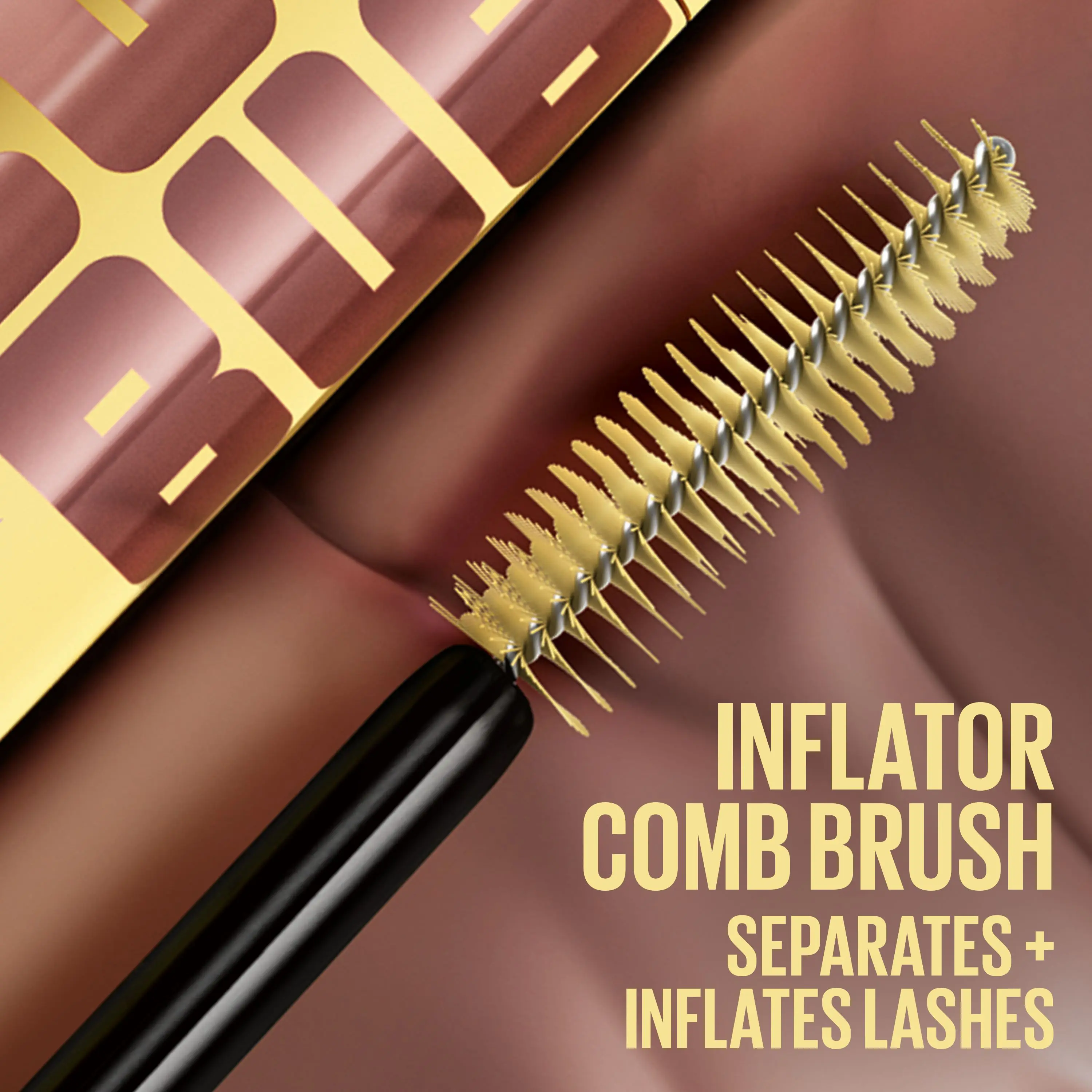 Spiral inflator comb mascara brush