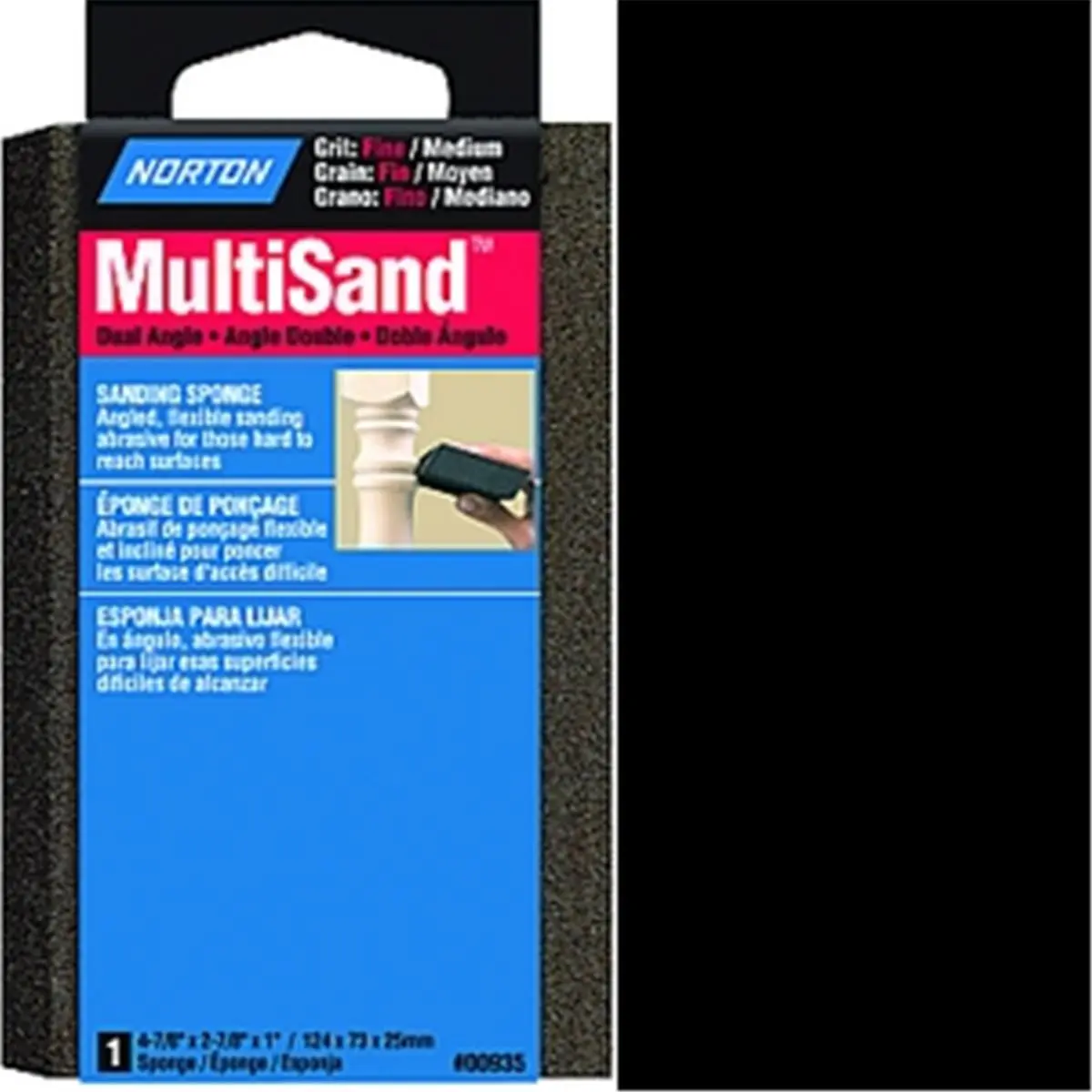 212 MAIN Norton 935 Dual-Angle Multi Sand Sponge, 4.88x2.88x1 in, Fine & Medium Grit, for Wood & Metal, Reptile & Amphibian Cleaning Tool