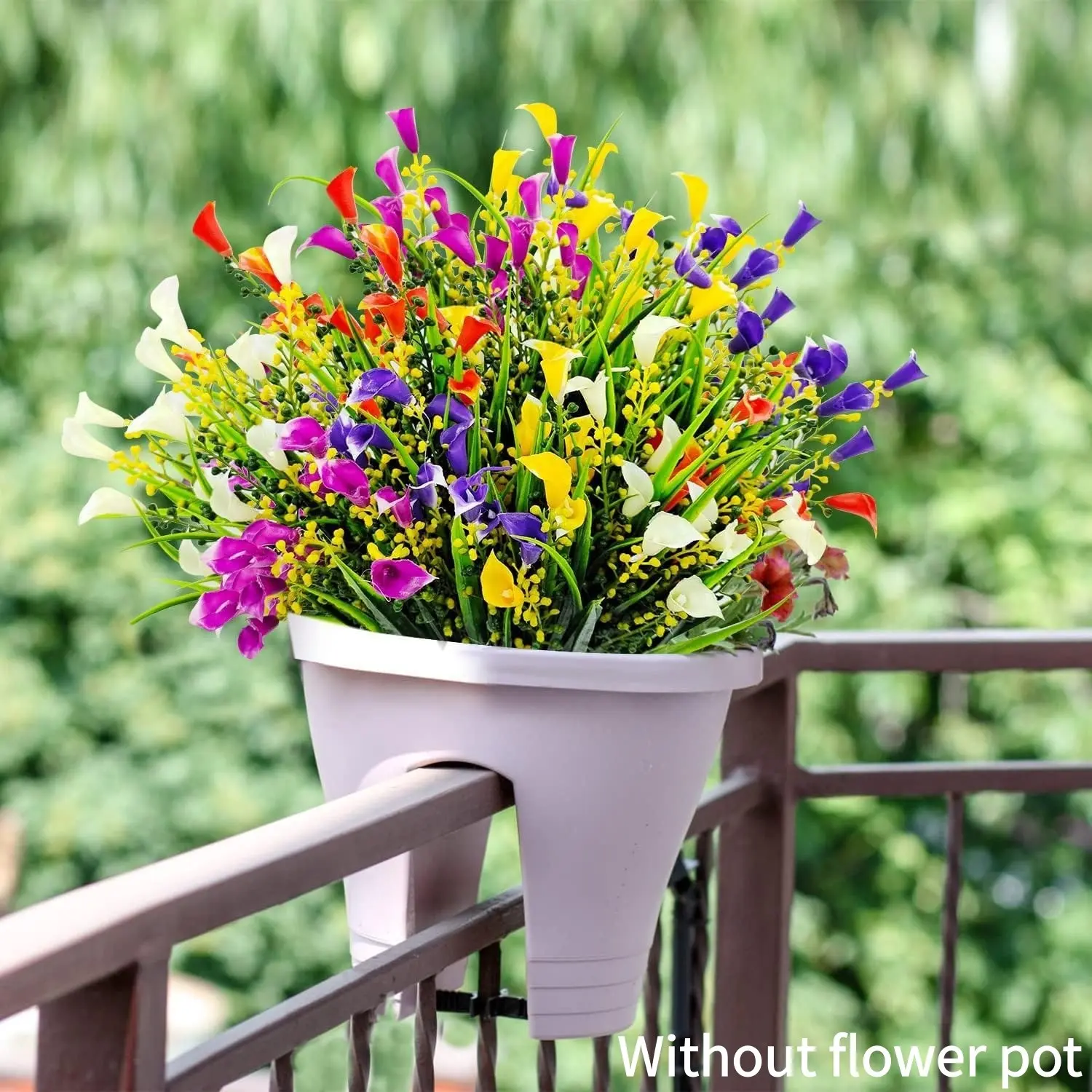 10pcs UV-Resistant Artificial Calla Lily Bouquet, Vibrant Multicolor Plastic Flowers, No Maintenance, Indoor/outdoor Decor, Valentines Day, Home Decoration Bouquet, Outdoor Fake Flowers