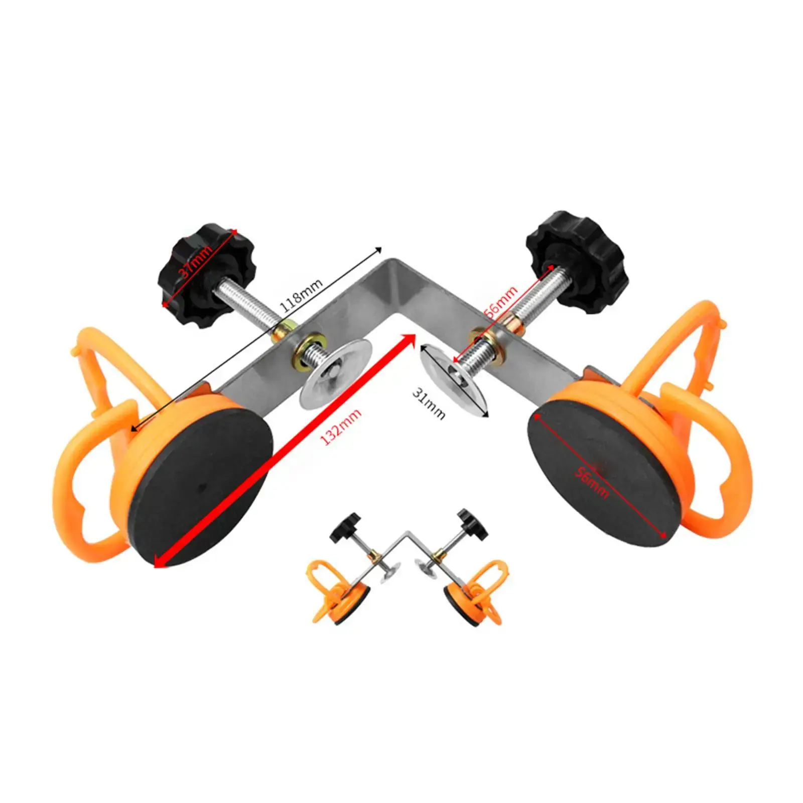 Adjustable Right-Angle Joint Tool for Grout Lines - Includes Two Suction cups, Adjustable Clamps, and Tool Holder