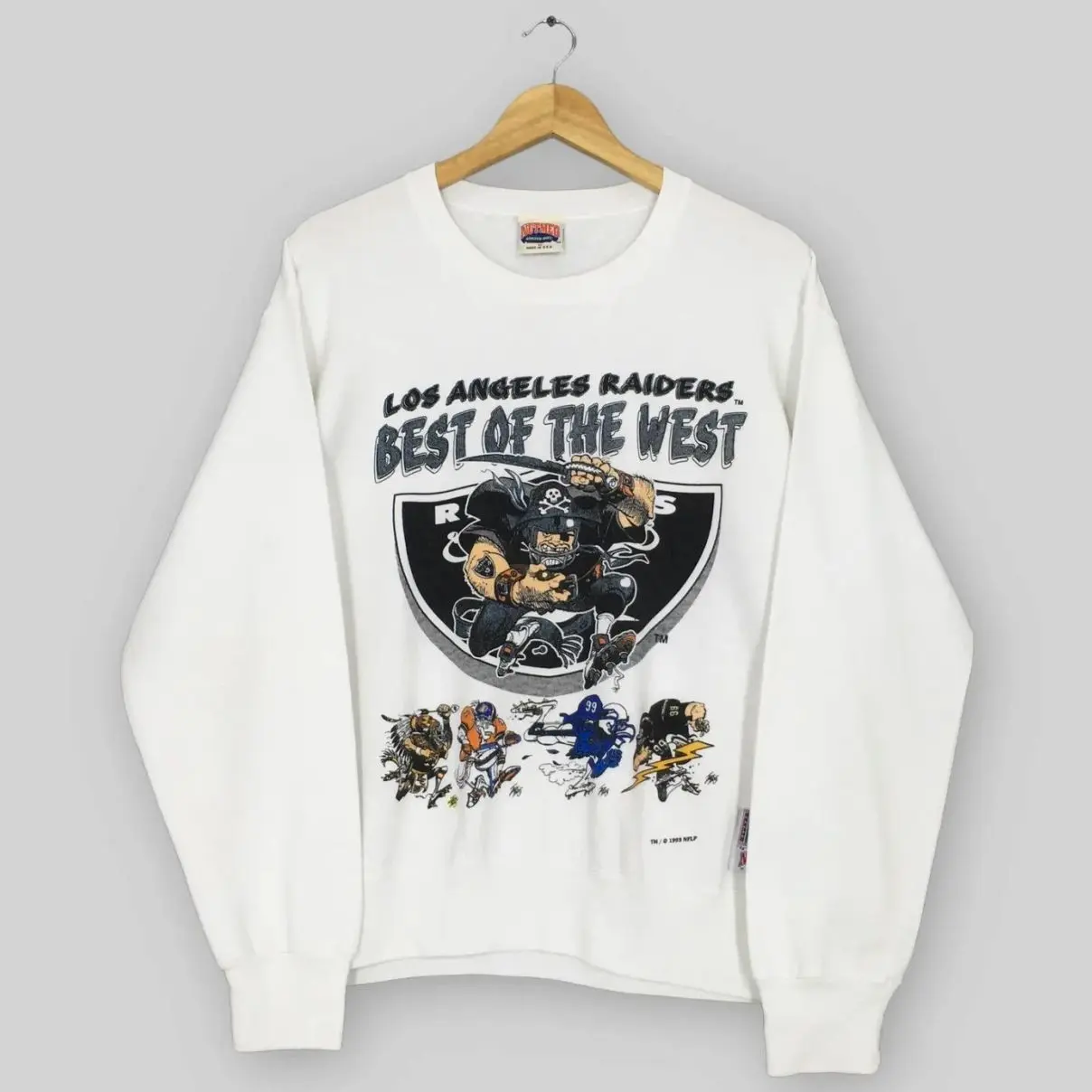 Vintage 90s Los Angeles Raiders Football Sweatshirt Medium LA Raiders Best West Football Logo Jumper Oakland Raiders American Football Sweater PTS