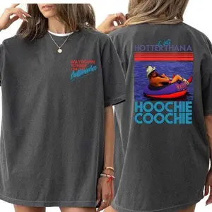Meme T-Shirt, Hotter Than A Hoochie Coochie , Comfort Colors Cotton Tee, Summer Vacation,90s Country Music  Gift Cotton Graphic Tees Trending