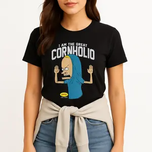 I Am The Great Cornholio Graphic T-Shirt - Beavis & Butt-Head Inspired Design - 180g Premium Cotton - Unisex Casual Tee for Men & Women - Soft Breathable Black Crew Neck Short Sleeve Top