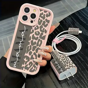 Mama Leopard Print Phone Case for iPhone 11-17 Pro Max/Plus/Air |   Anti-Collision Anti-Drop TPU |   Durable Protection |   Without Charger