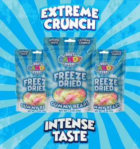 BestCandyEver - Freeze Dried 3 pack of Gummy Bears! Melt-In-Mouth-Experience Intense Taste Extreme Crunch Sweet Snack