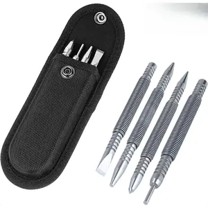 4-Piece Nail Setter Dual Head Nail Set & Dual Head Center Punch & Hammerless Cold Chisel & Hinge Pin Remover Punch Set, Nail Setter Features 1/8-in, 3/32-in, 3/16-in, 1/16-in, 5/16-in, 1/8-in,By Traiisutor