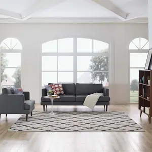 Modway Marja Moroccan Trellis 8x10 Area Rug in Brown and Gray