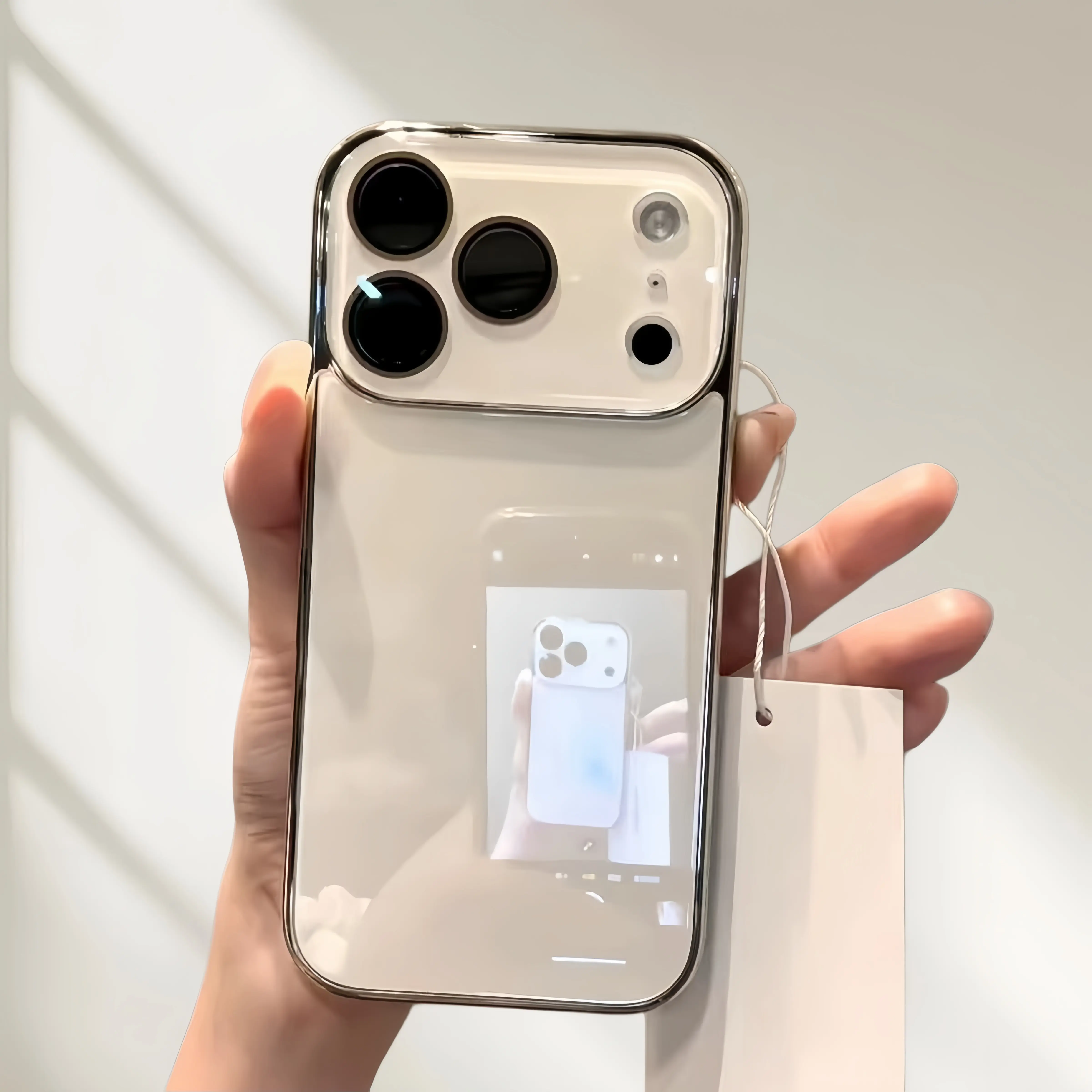 Luxury TPU Ice Glass Smartphone Case - Tough Shockproof Protector, Transparent Aesthetic Casing with Ice-Feel, Large Window for iPhone 17 Pro Max/16/15/14/13 Mobile Phone Accessories