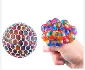 Mesh Squishy Ball in Net Fidget Sensory Toy - Random Color Available for Shipping