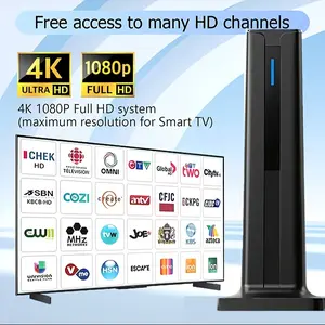 Digital TV Antenna for Smart TV Indoor,2026 TV Antenna with 3M Stick Base, 360°&Long Range Reception HDTV Antenna for Local Channels, Easy Installation Antennas for TVs Without Cable