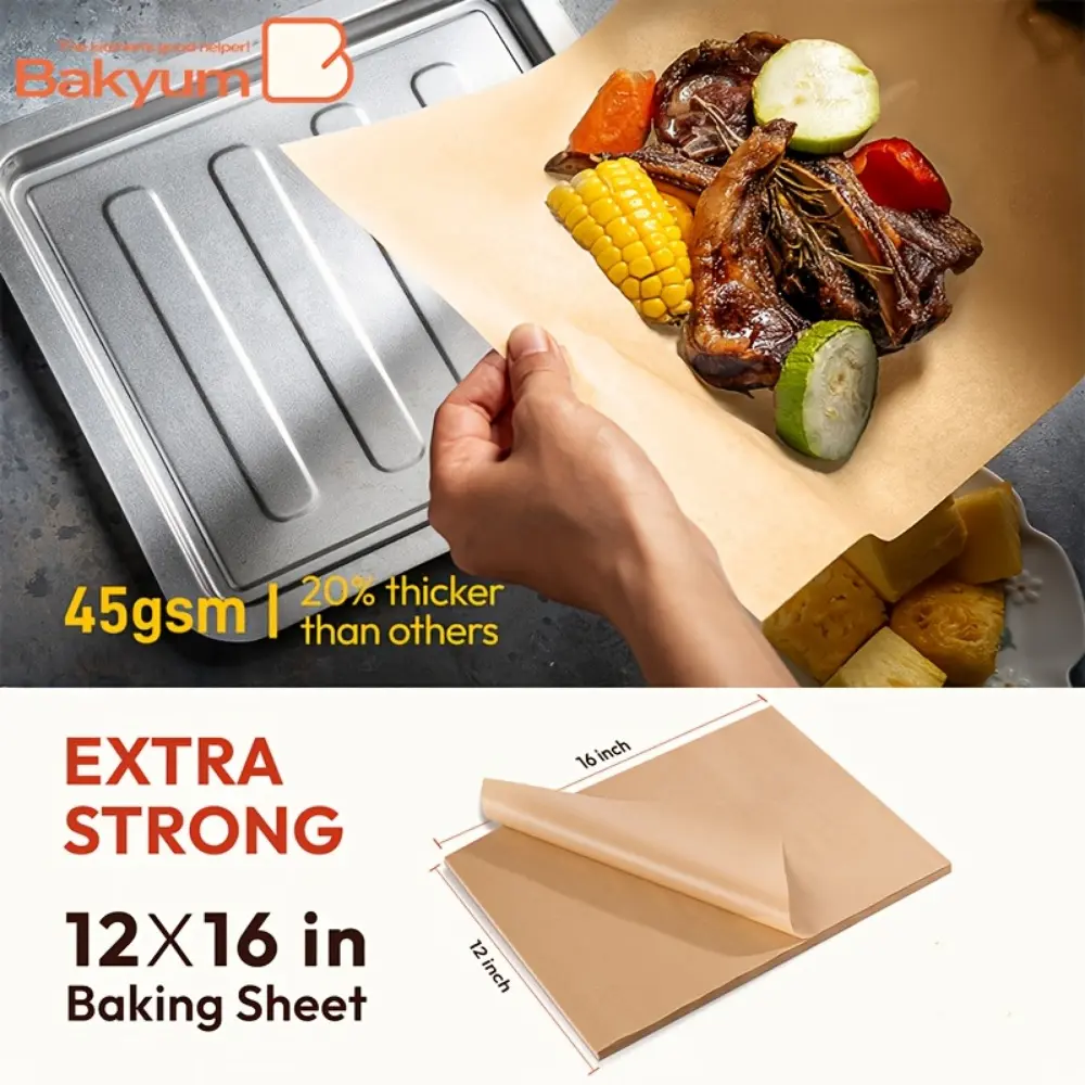 50/100 Sheets of Baking Paper, 12X16 Inch Pre-cut, Unbleached Non-stick Baking for Cookies, Bread,Cake Pans, Grills, Pizzas, Ovens, Air Fryers, Halloween, FallDecorations, Christmas