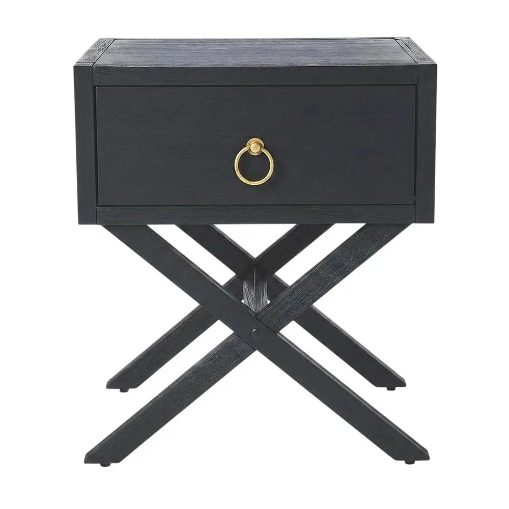 Modern Distressed Wood Finish End Table with Drawer and Drawer Glide, Weight Cap. Indoor Accent Side Table for Living Room