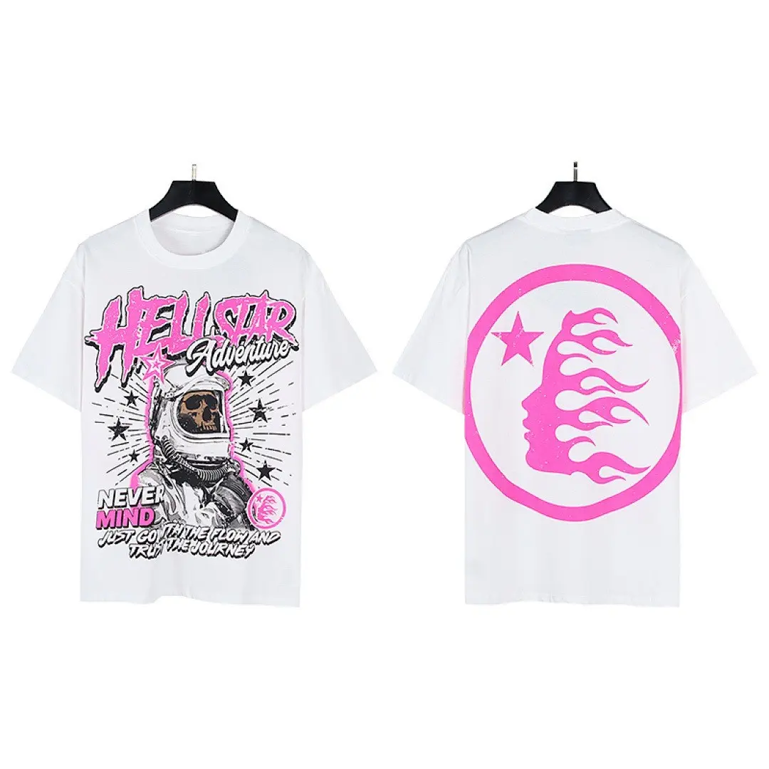 Hellstar Adventure Skeleton Astronaut T-Shirt, Space Graphic Streetwear Tee, Vintage Cosmic Skeleton Shirt, Oversized Short Sleeve Crew Neck Top for Men and Women