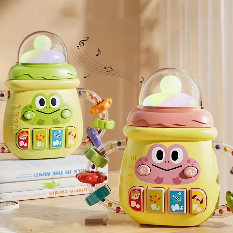 Baby Teether Toy, 1 Count Cute Cartoon Design Baby Teether with Music, Interactive Early Education Toy for Newborns & Infants