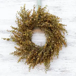 Fall Wheat Seeding Boxwood Mini Wreath or Candle Wreath Centerpiece