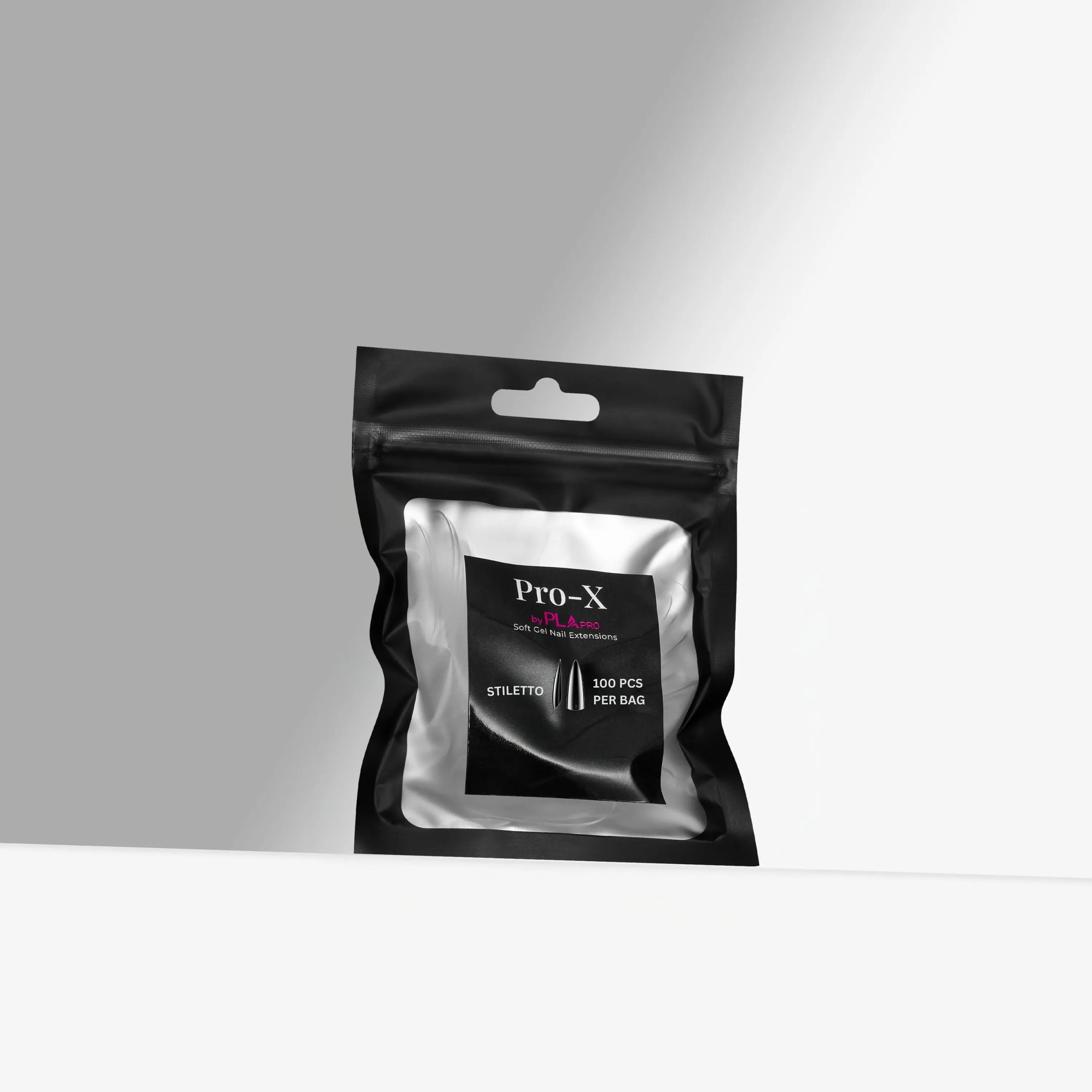 PLA Pro-X Soft Gel Extension Tips - Stiletto Refill (100 pcs.) | Nail Tips