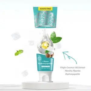 SOOFATING Hydroxyapatite Toothpaste SLS & Fluoride Free Whitening with Tongue Scraper & Squeezer Freshens Breath Fights Plaque Natural CocoMint Jasmine Neem 4.23oz toothpaste Activated Charcoal Coconut Toothpaste Pack Probiotic Whitening Minty Toothpaste