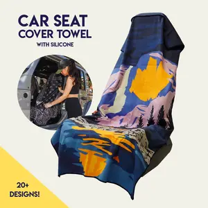Yosemite Car Seat Cover Towel - Silicone-Lined Hood Universal Fit Car Seat Cover Towel for Sweat Protection