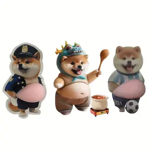 Cute Shiba Inu Belly Stickers, 3 Pack, Phone Case & Computer Decor, Scrapbook Stickers, Fun Doggy Accessories, Collectible Items