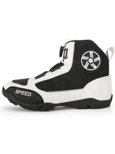 Professional Men's Motorcycle Boots, Urban Racing, Off-Road Gear, Street Motorcycle Shoes, Footwear, Durable and Stylish Design, Breathable Mesh, Wear-Resistant Rubber Sole