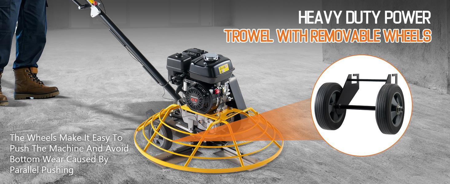 AMERLIFE 24"/35" Power Trowel, 5.5 HP Honda Engine with Float Pan, Walk-Behind Concrete Trowel with 4 Blades, Heavy Duty Gas-Powered Commercial Screed Cement Surface Finisher