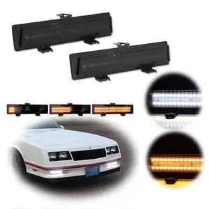 2x Smoked Sequential LED Front DRL Corner Signal Lights For 1981 1982 19831984 1985 1986 1987 1988 Monte Carlo SS,Replace OEM 919025 919026