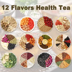 30 Bags Ginseng Ten Treasures Tea, Caffeine-Free Natural Ingredients Herbal Tea Bags, No Additives, Kidney Tea for Men & Women