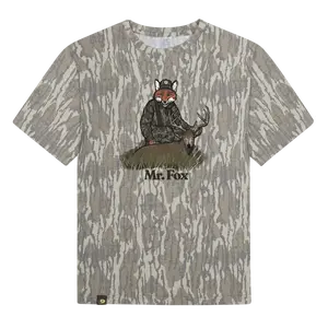 Mossy Oak Mr. Fox Whitetail Tee | ORIGINAL BOTTOMLAND | Camo T-Shirt | Camouflage  Crewneck Shortsleeve