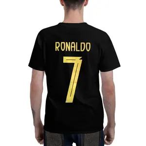 Ronaldo 7 Retro Jersey Style Print T-Shirt | Football Fan Apparel