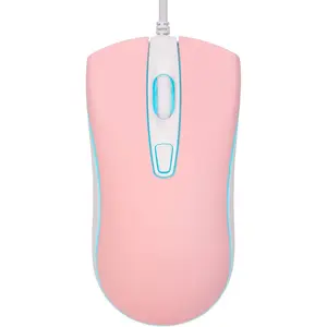 F-MUW11  Wired Mouse, USB Computer Mouse,RGB Optical Office Mice for PC,Computer,Laptop,Desktop,Windows,Chromebook (Pink)