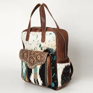 American Darling Backpack Saddle Blanket Hair On Genuine Leather Western Women Bag Handbag Purse | for Laptop School