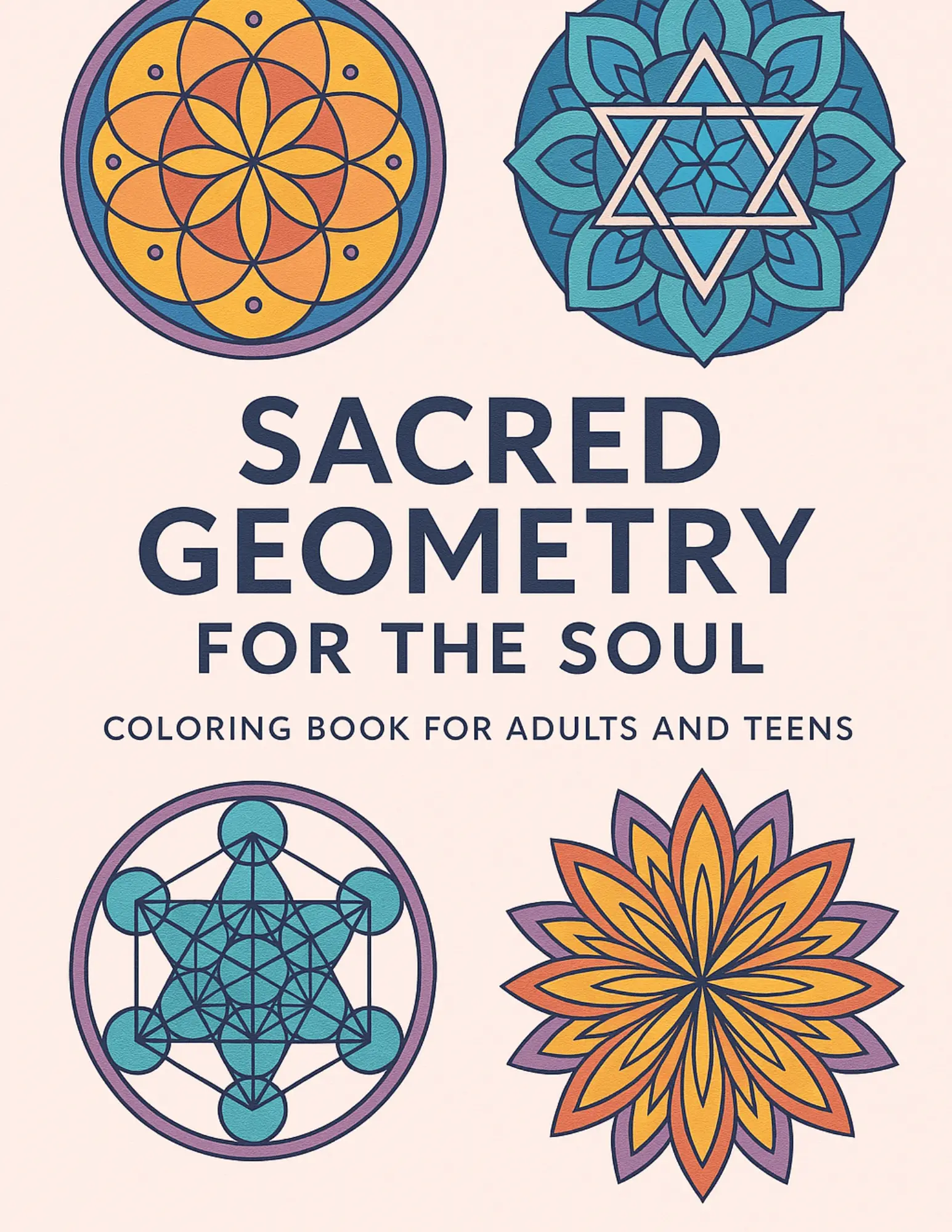 Sacred Geometry For The Soul Coloring Book Sheets For Adults and Teens