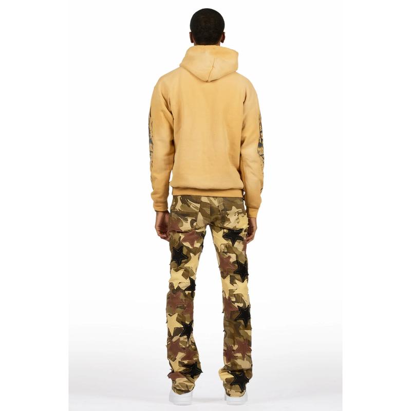 StarLane Brown Camo Stacked Flare Jean