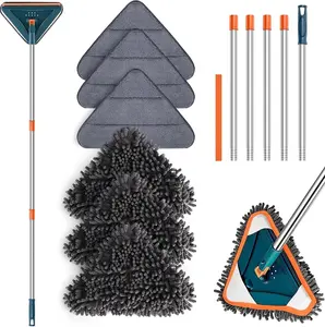 Wall Cleaner Mop with Long Handle, 360° Rotatable Wall Mop, 85“ Baseboard Cleaner Tool Duster for Wall Washer Cleaner Tool for Walls/Dust/Ceiling Fans/Baseboard/Floors