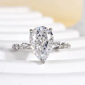 Effinny Pear Cut 3.0ct Engagement Ring,5A Cubic Zirconia Promise Ring,Anniversary Ring for Women Outdoorfun