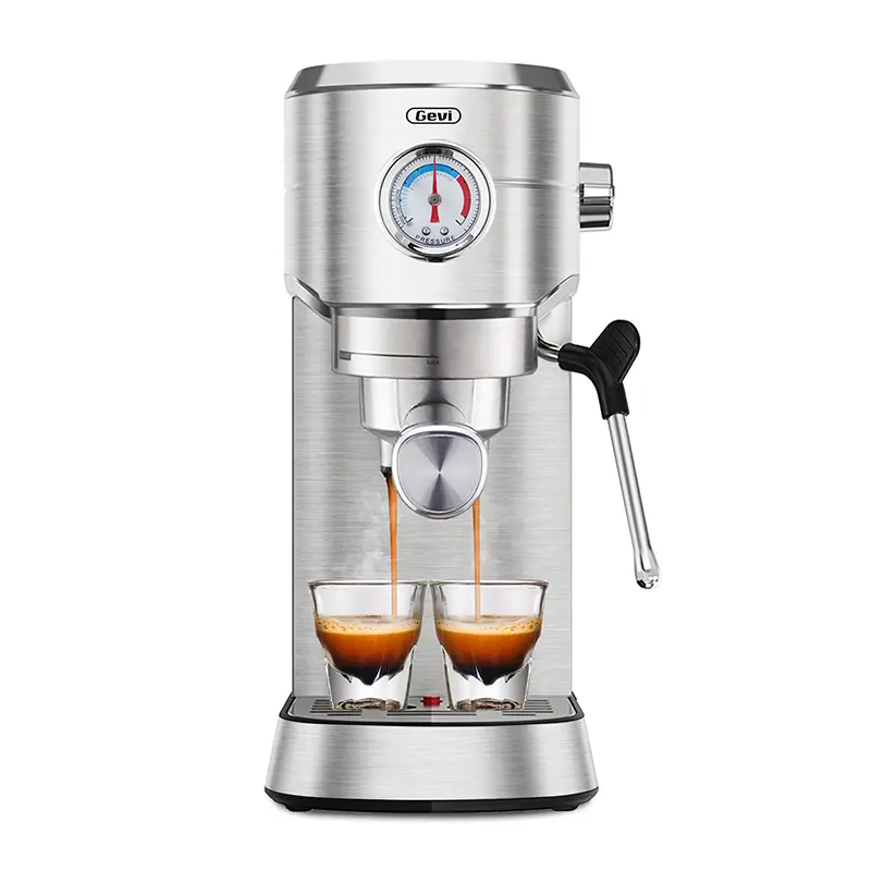 Gevi 20-Bar Espresso Machine – Professional Semi-Automatic with Milk Frother Steam Wand, Compact Cappuccino & Latte Maker, White Coffee Equipment