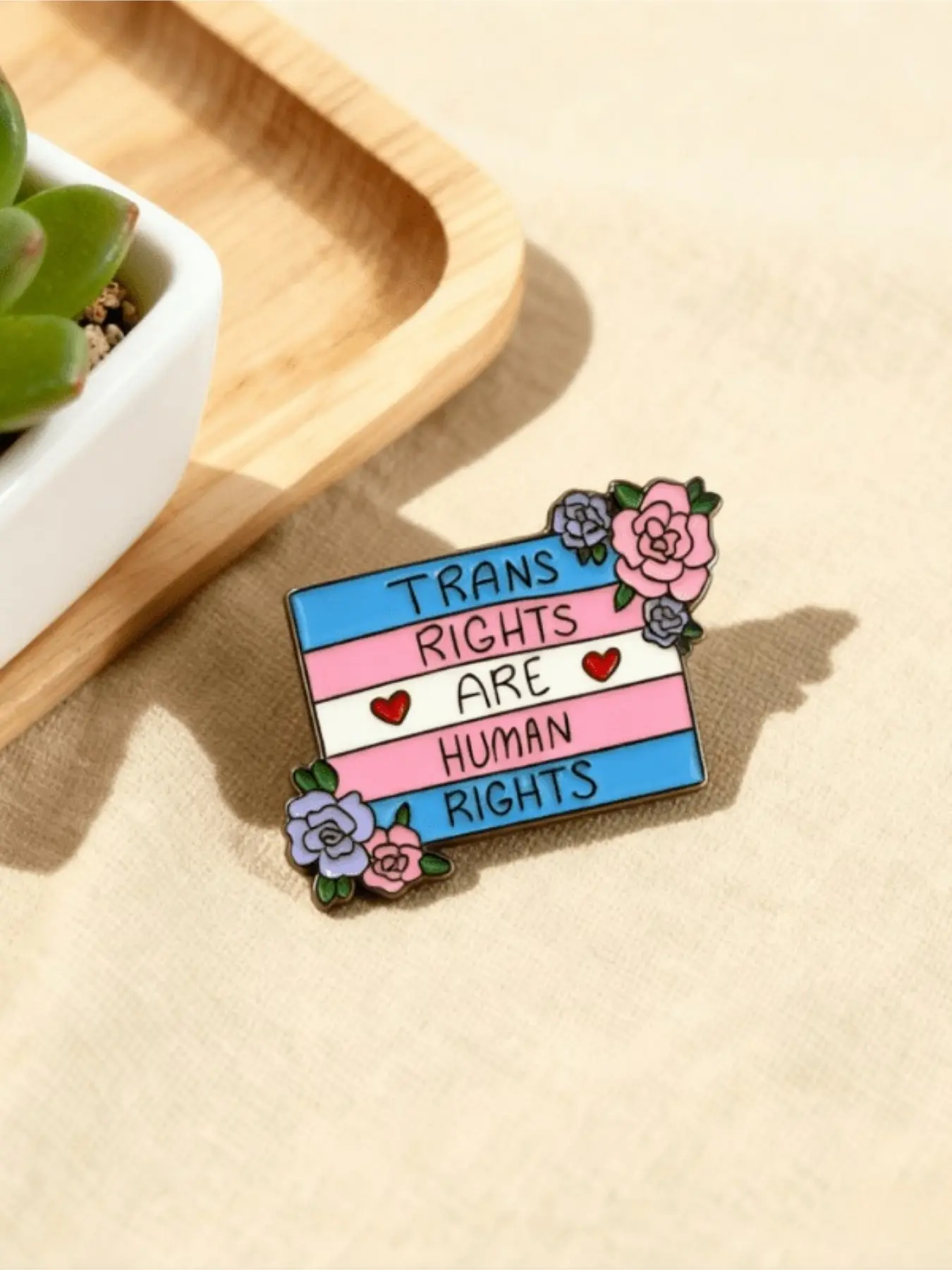 Trans Rights Are Human Rights Enamel Pin | LGBTQ+ Pride Brooch | Inclusive Lapel Pin Gift for Advocates Durable Metal Pins Fashion Accessory Brooch Pin Clip
