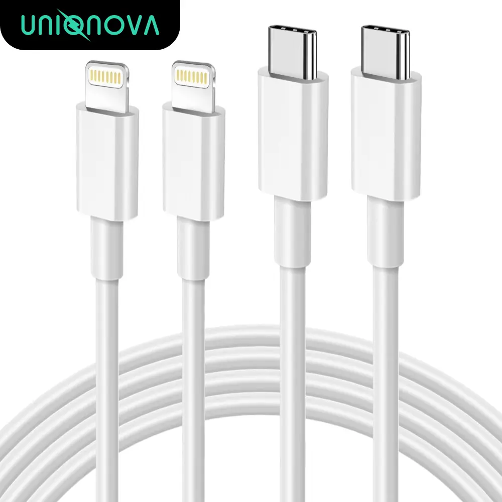 UNIQNOVA USBC to Lightning Cable 3.3/4.9FT 2Pack [MFi Certified] Power Delivery Data Sync Cord Fast Charging for iPhone 14 13 12 11 X XS XR 8 7 6 Series