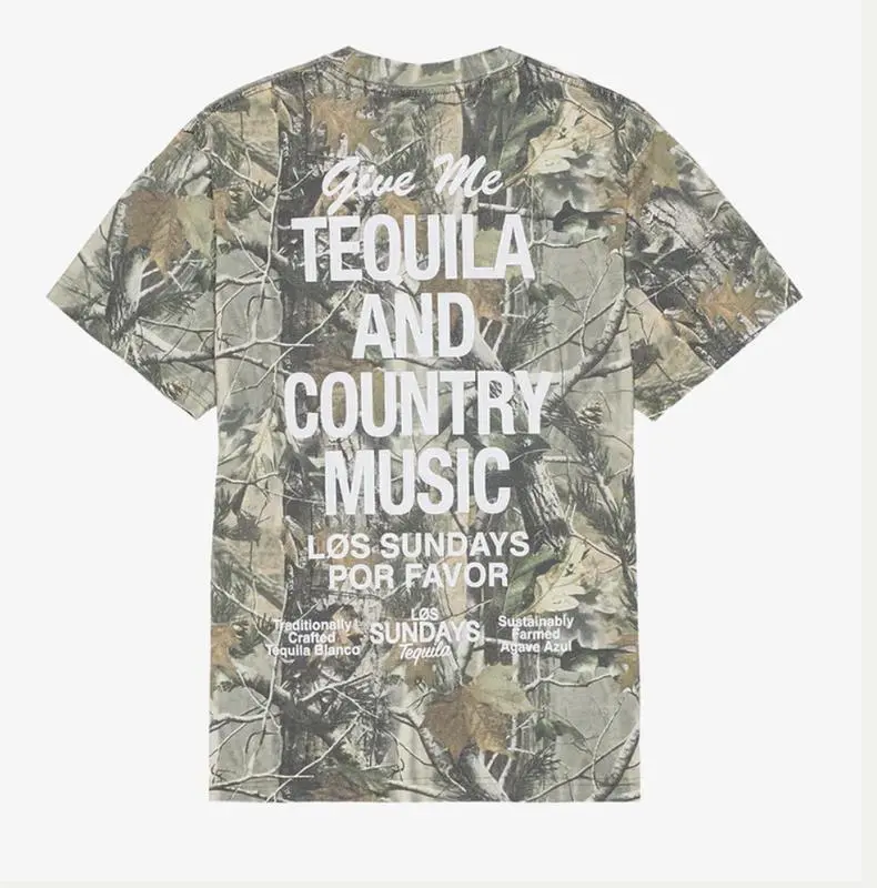 Camo Tequila and Country Music T-Shirt, Southern Graphic Tee men
