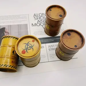 Vintage Mini Metal Oil Drum Decorative Canisters, Multifunctional Small Storage Jars, Storage Containers, Organiser, Perfect for Living Room Bedroom Study Office Decoration